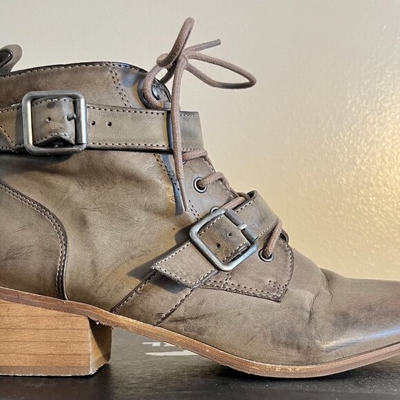 Grey Heeled Ankle Boots - Picture 2 of 5